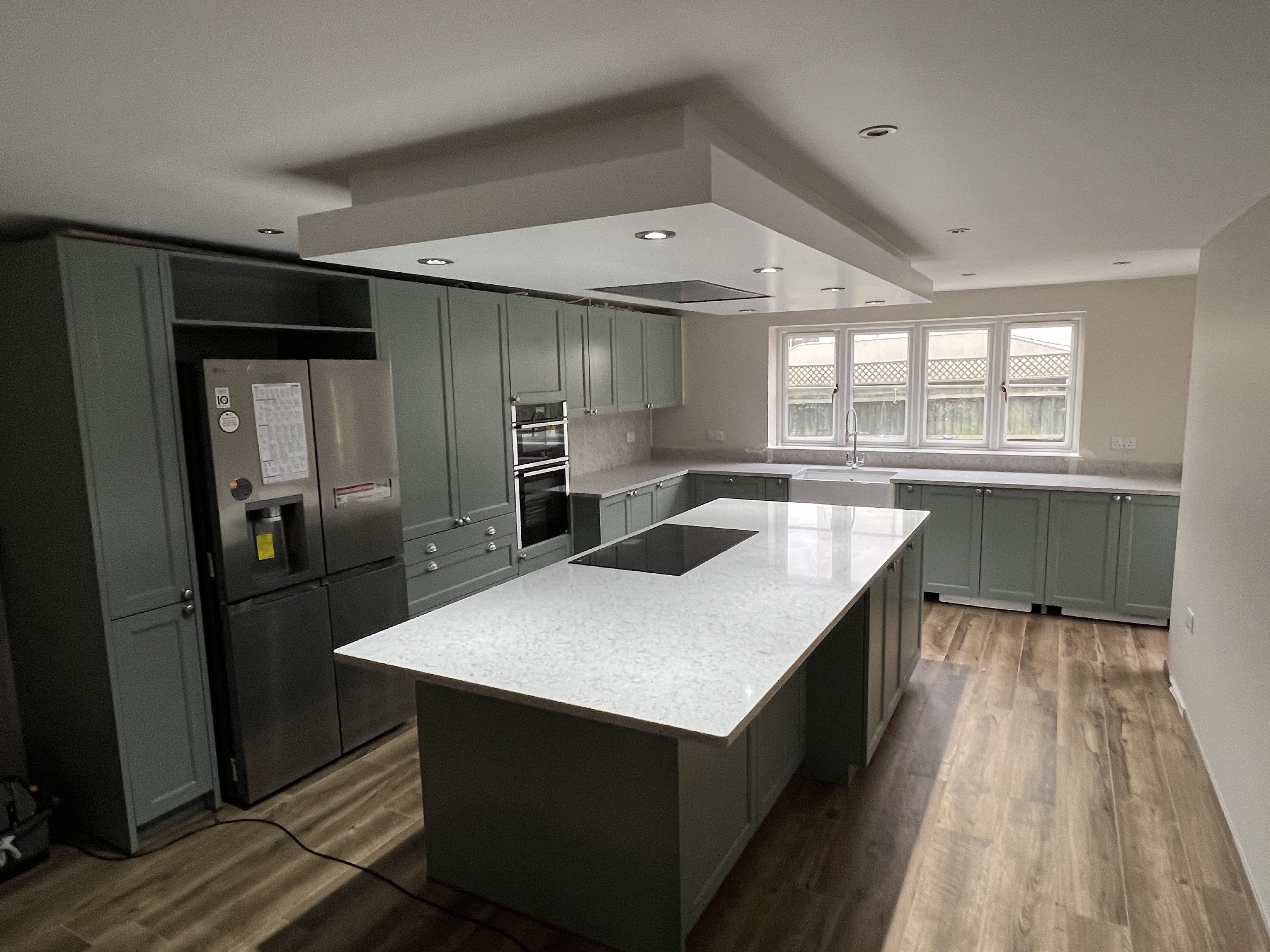 The completed kitchen — reinstated after the first flood, five weeks before the second